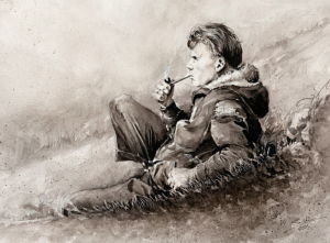 Blick in die Ferne – Aquarell auf ARCHES Aquarellpapier